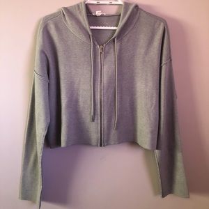 Cropped Zip Up Hoodie